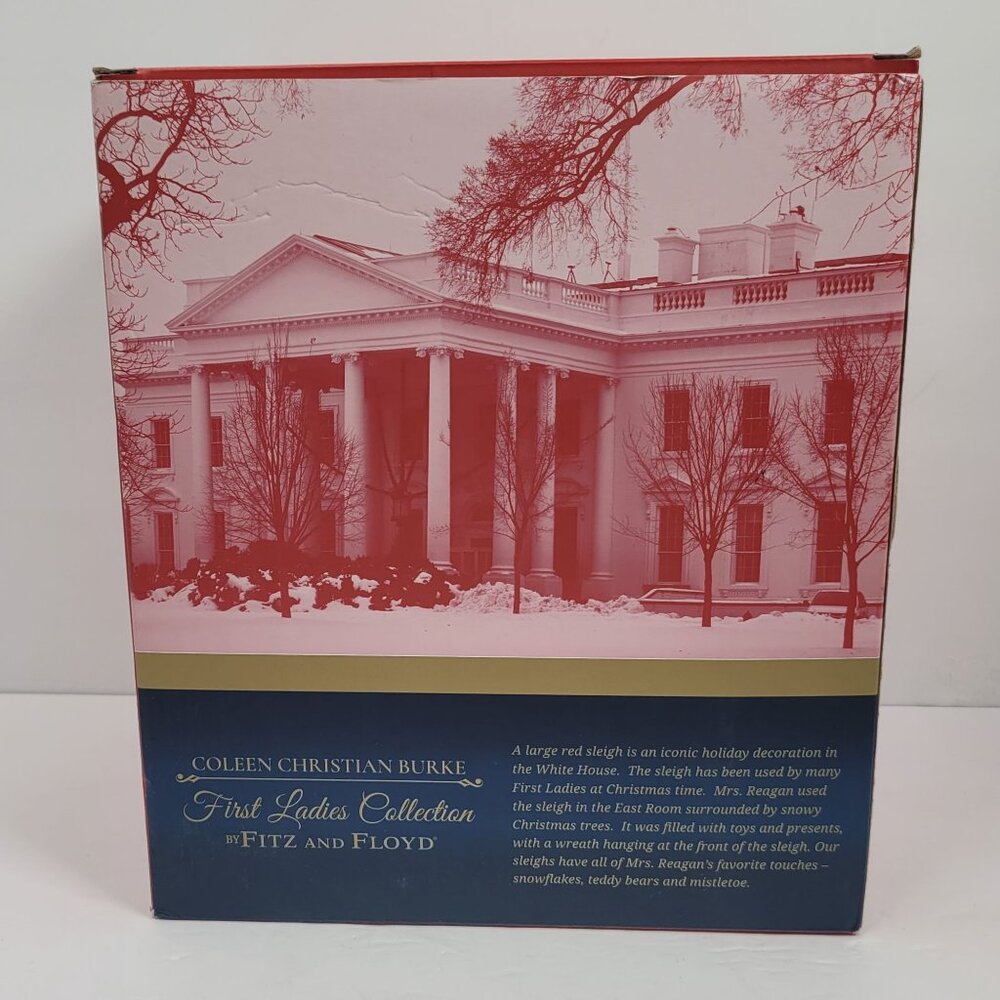 Fitz & Floyd The First Ladies Collection Christmas Red Sleigh Serving Bowl NOB - Picture 2 of 11